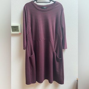 Lane Bryant Purple Dress with Black Stripes - Size 18/20